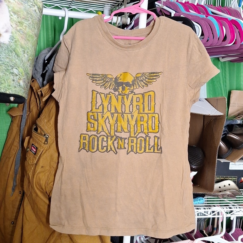 BROWN LYNYRD SKYNYRD T-SHIRT GIRLS LARGE